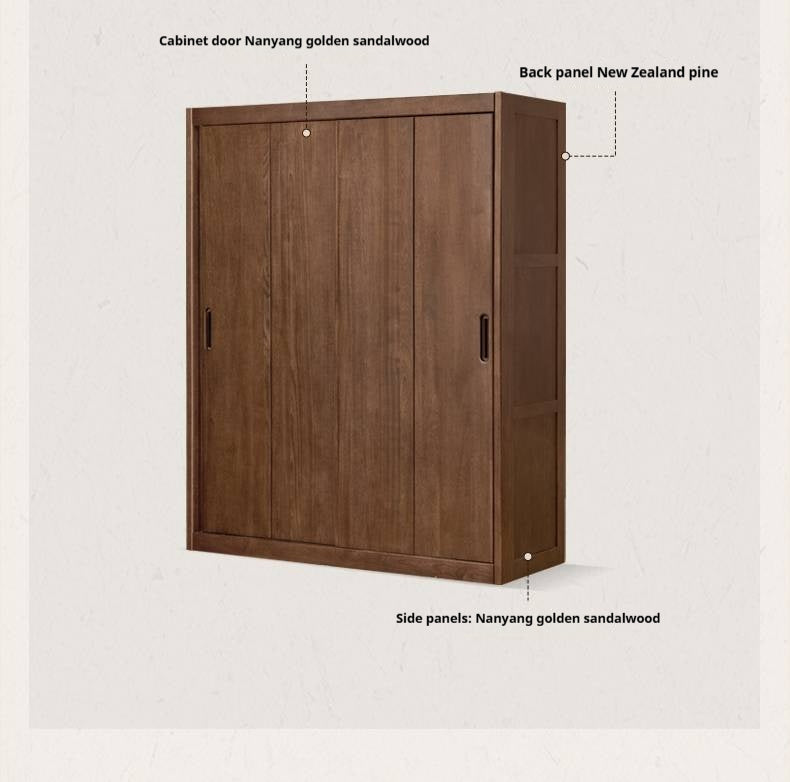 Golden Sandalwood Solid Wood Wardrobe.