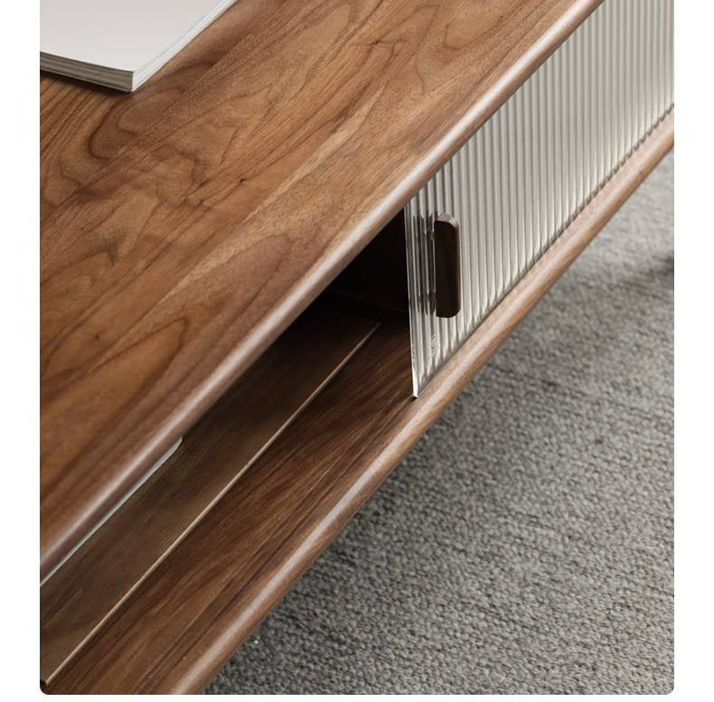 Oak, Solid Rubberwood, Black Walnut Solid Wood Modern Style Tea Table