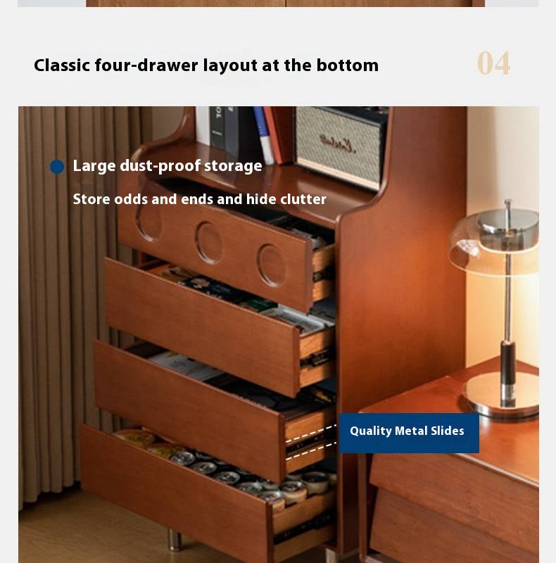 Poplar Solid Wood Middle-Age Edge Cabinet Storage