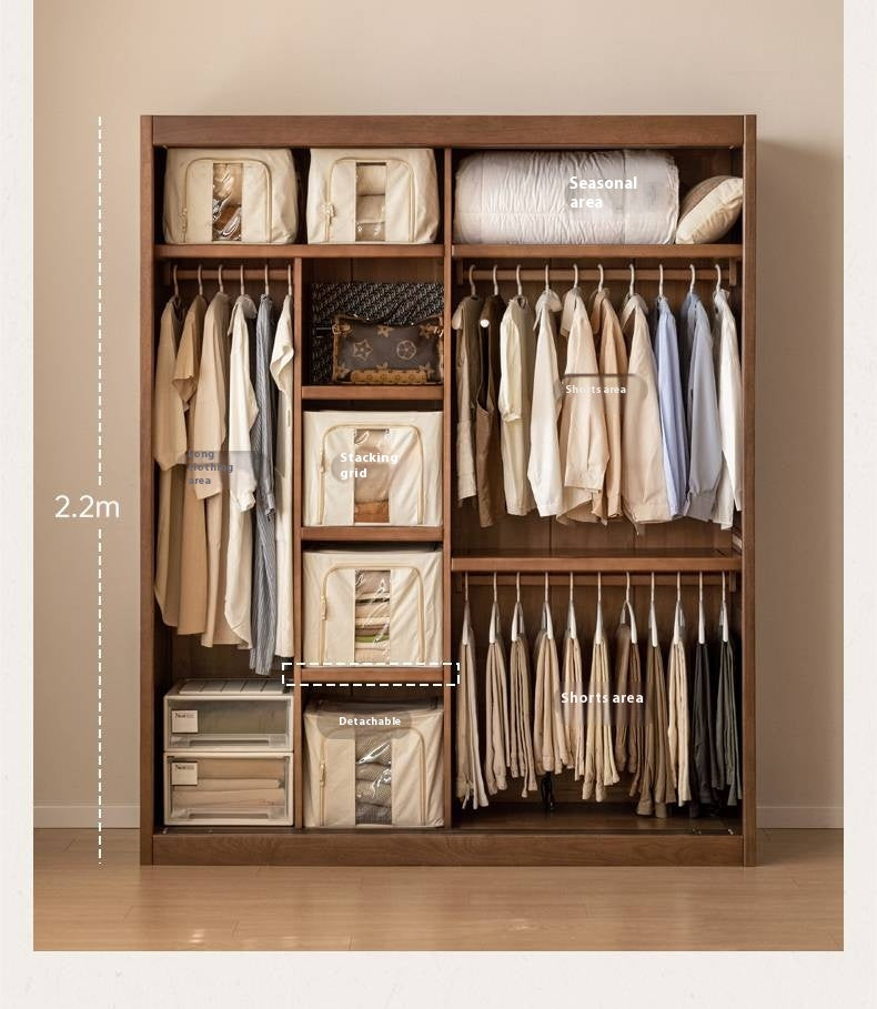 Golden Sandalwood Solid Wood Wardrobe.