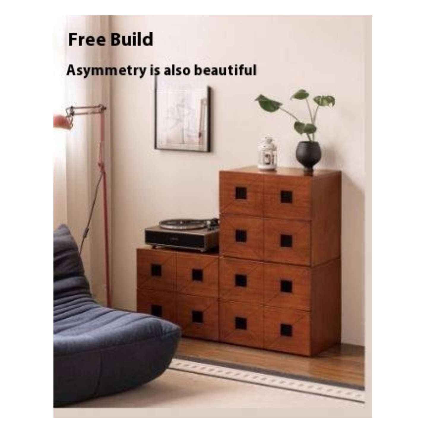 Poplar Solid Wood Modular TV Stand In Antique Style