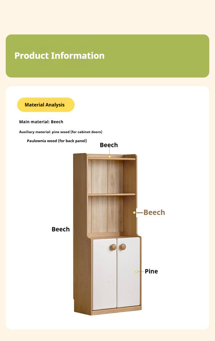 Beech Solid Wood Children's Bookcase