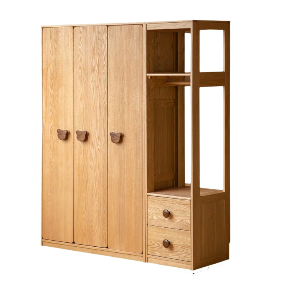 Oak Solid Wood Children's Wardrobe.