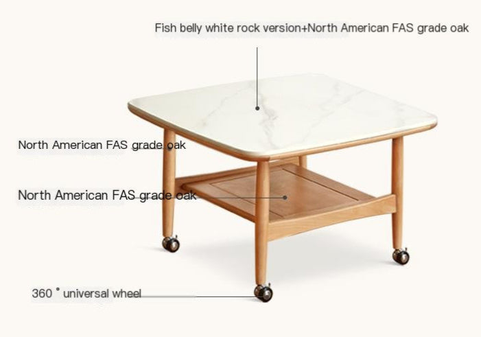 Oak Solid Wood Rock Board Tea Table.