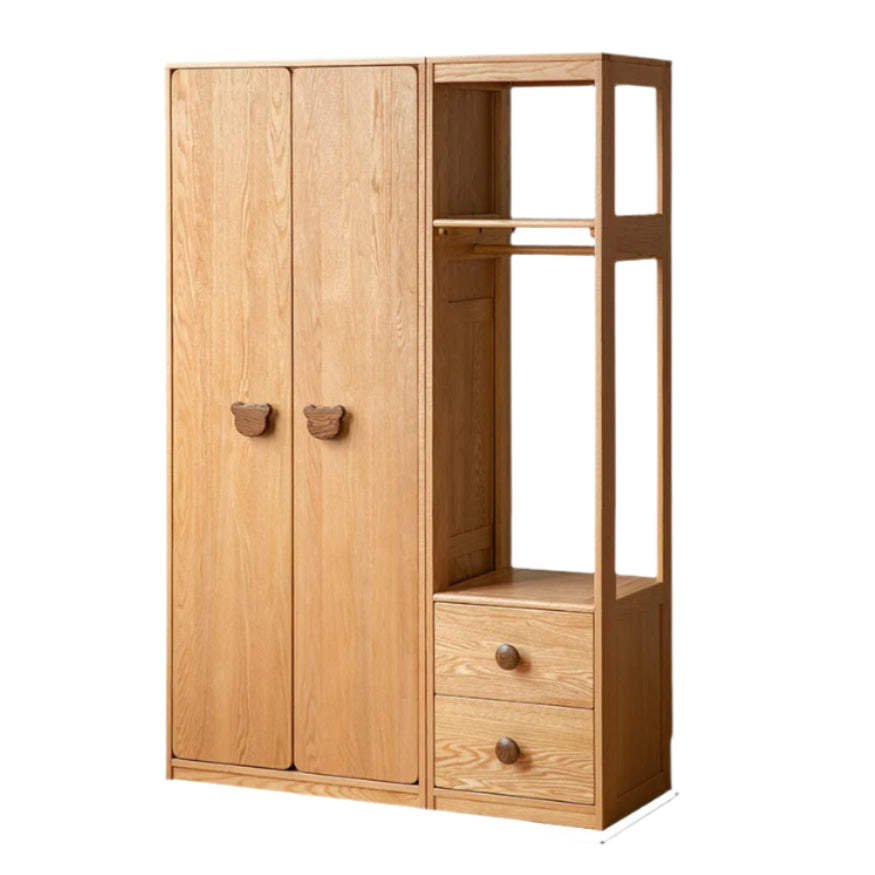 Oak Solid Wood Children's Wardrobe.