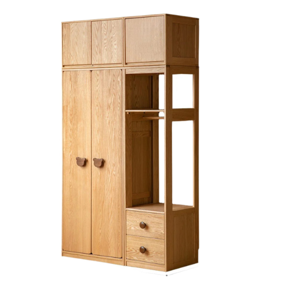Oak Solid Wood Children's Wardrobe.