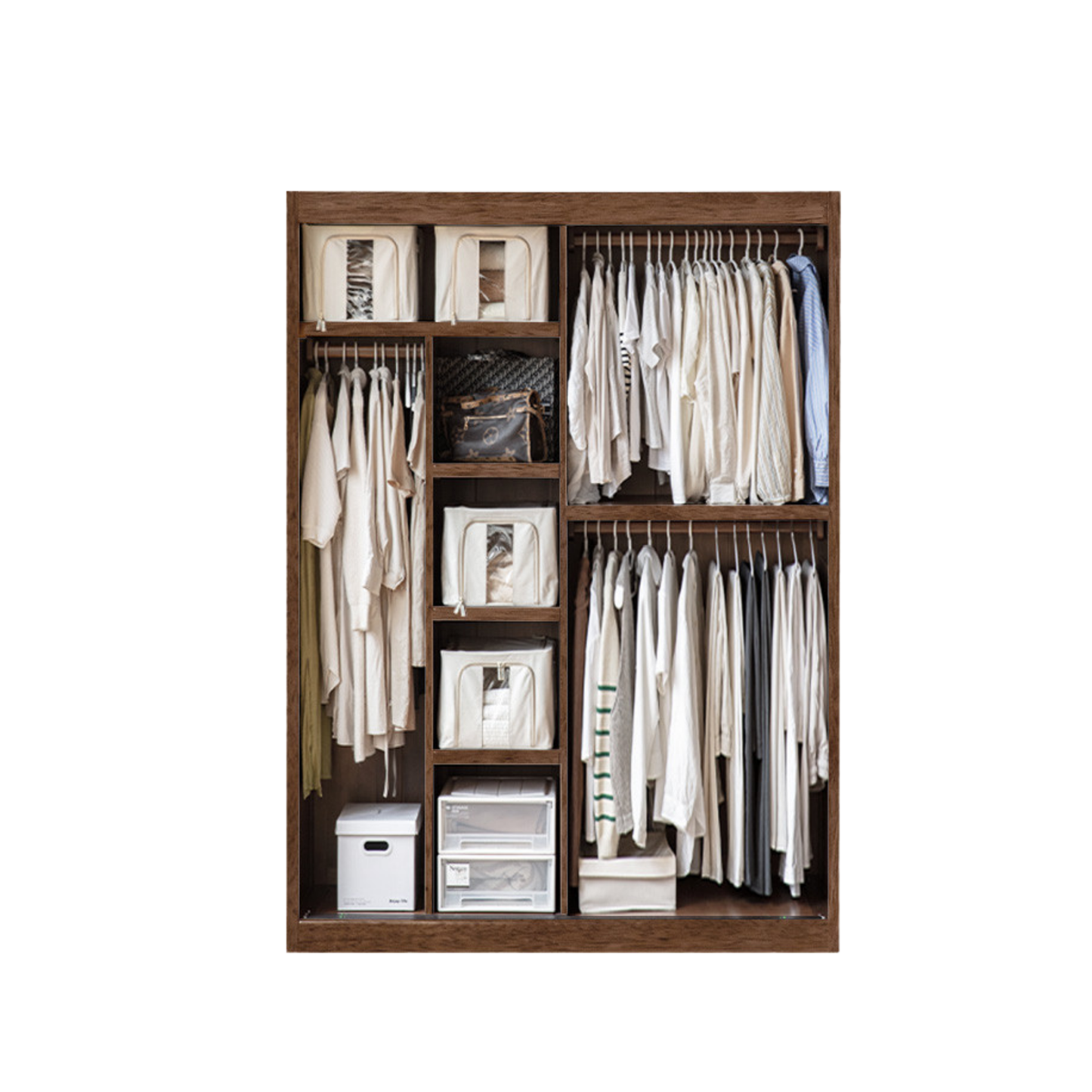 Golden Sandalwood Solid Wood Wardrobe.