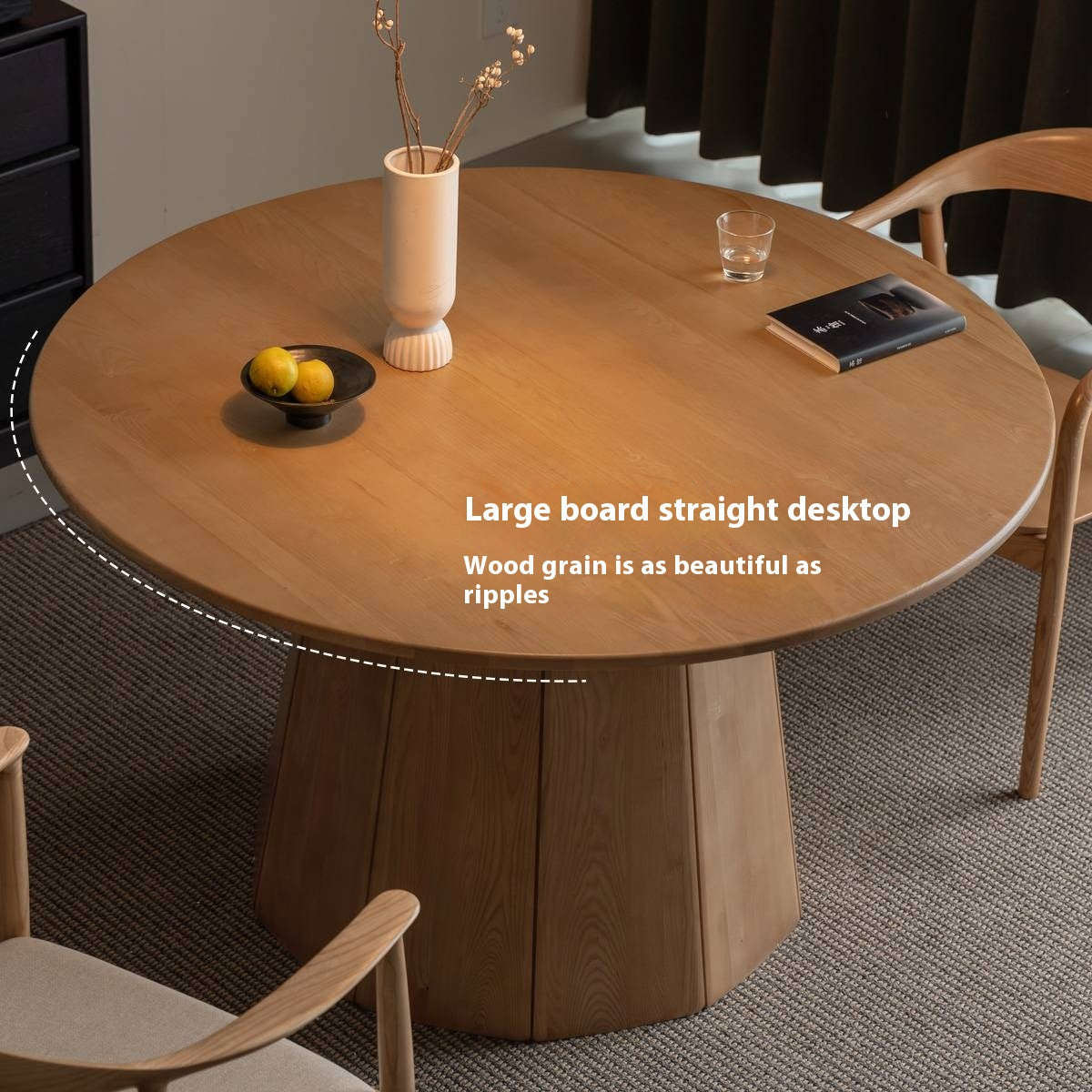 Ash Solid Wood Round Dining Table
