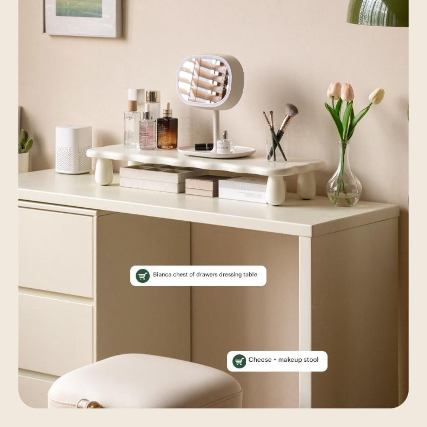 Birch Solid Wood Computer Elevated Desktop Storage Rack