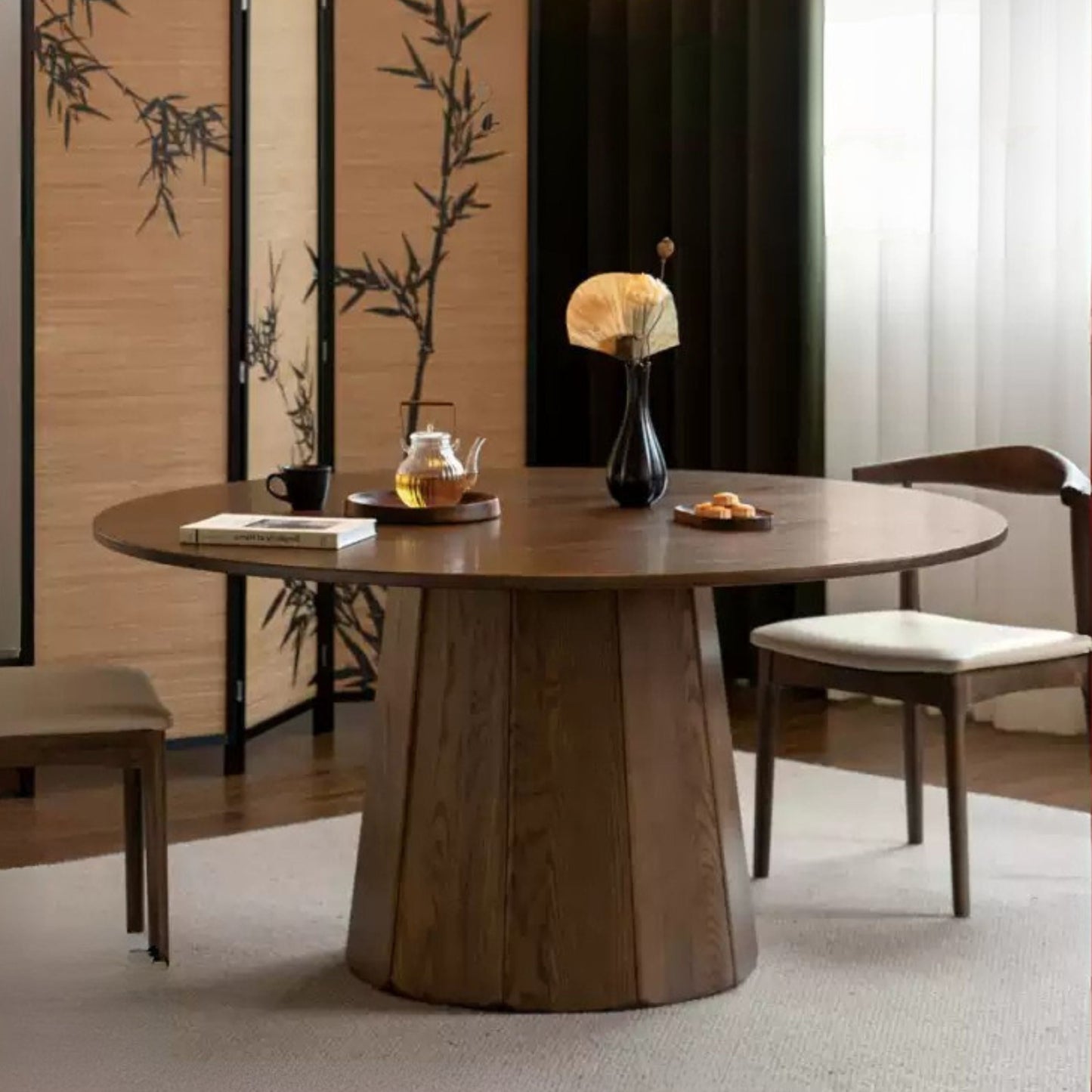 Ash, Black Walnut Solid Wood Modern Large Dining Table