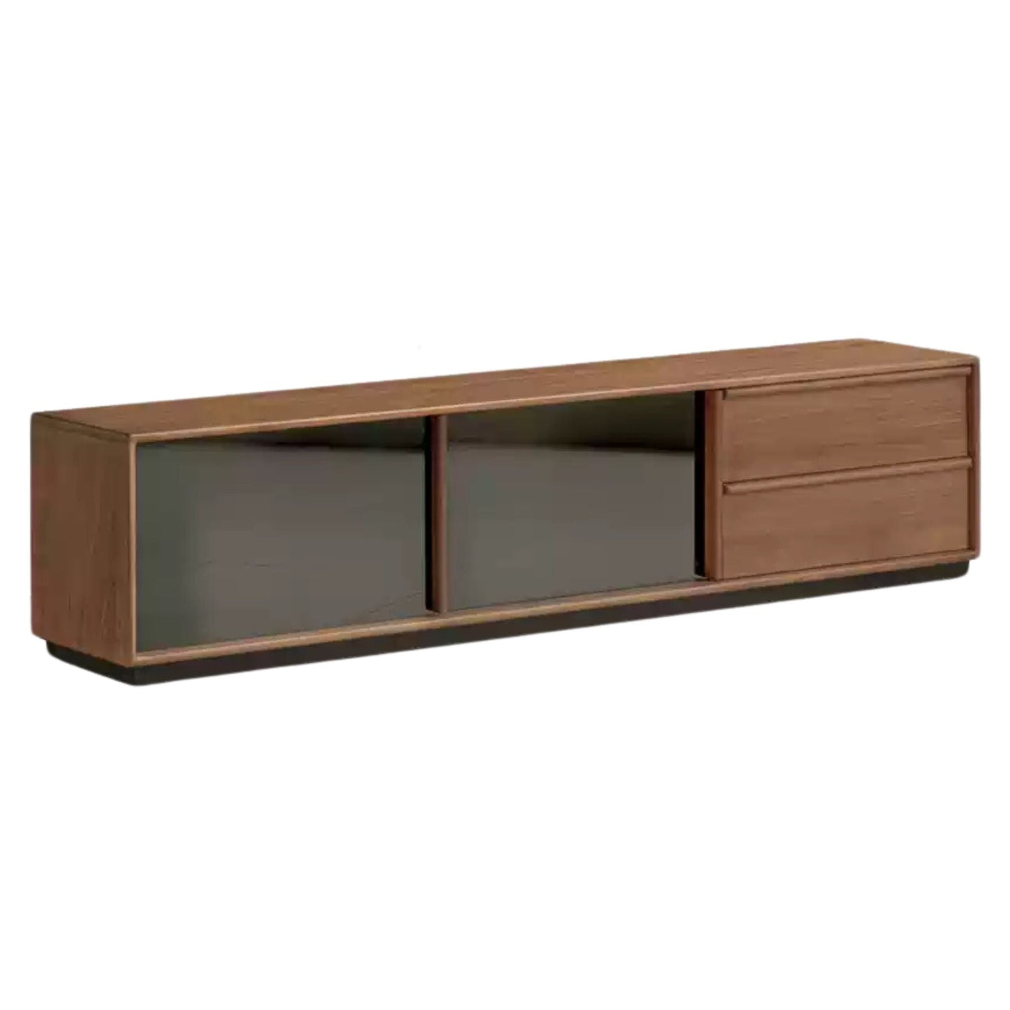 Black Walnut Solid Wood Italian Light Luxury Floor TV Cabinet.