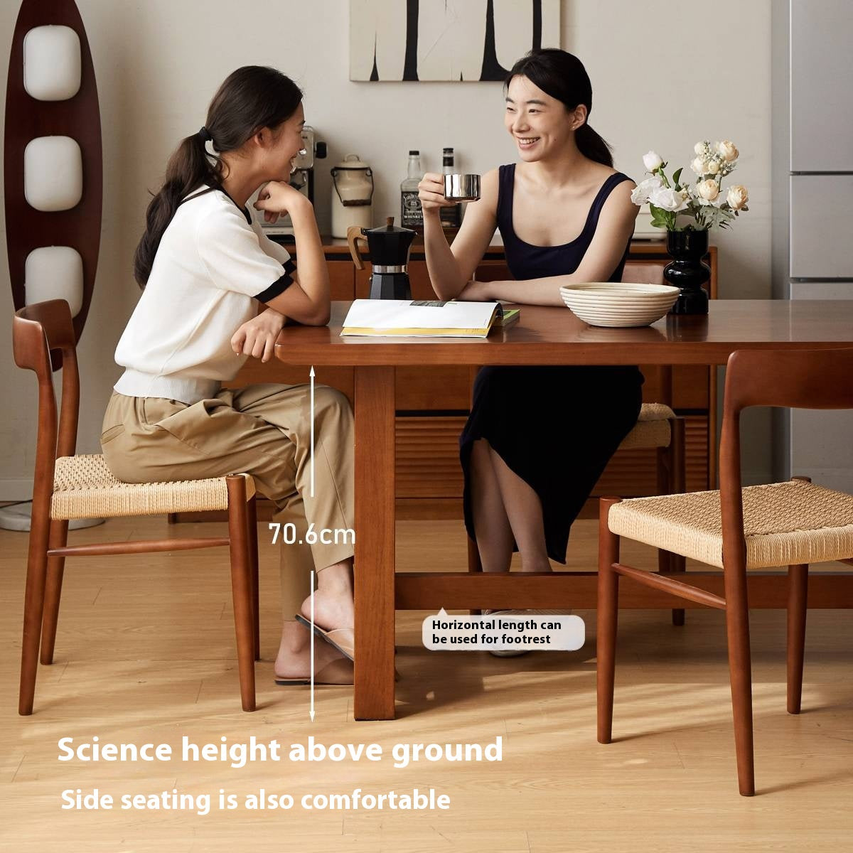 Poplar Solid Wood Mid Ancient Style Dining Table