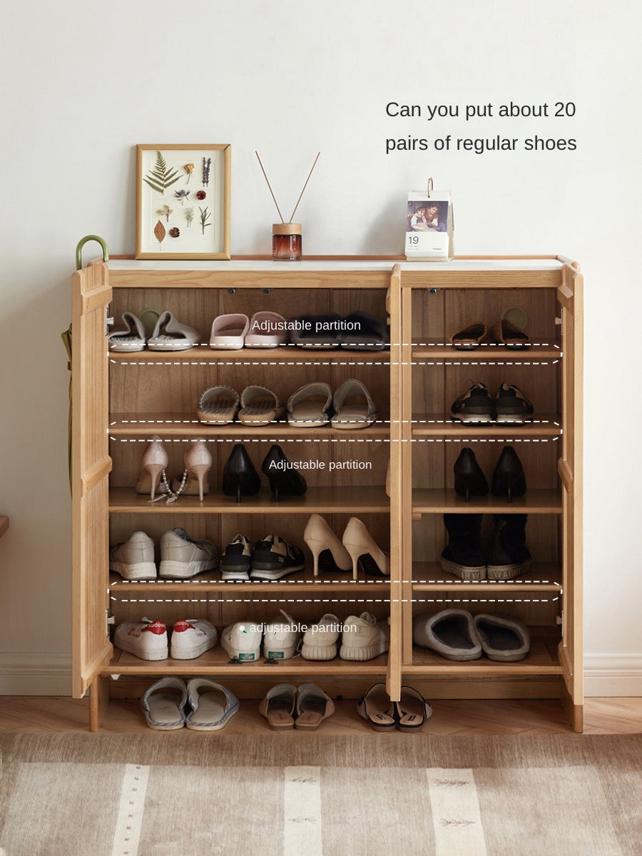 Ash, Oak Solid Wood Rock Top Shoe Cabinet