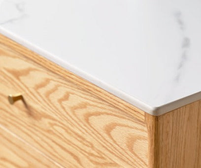 Oak Solid Wood Rock Board Modern Sideboard