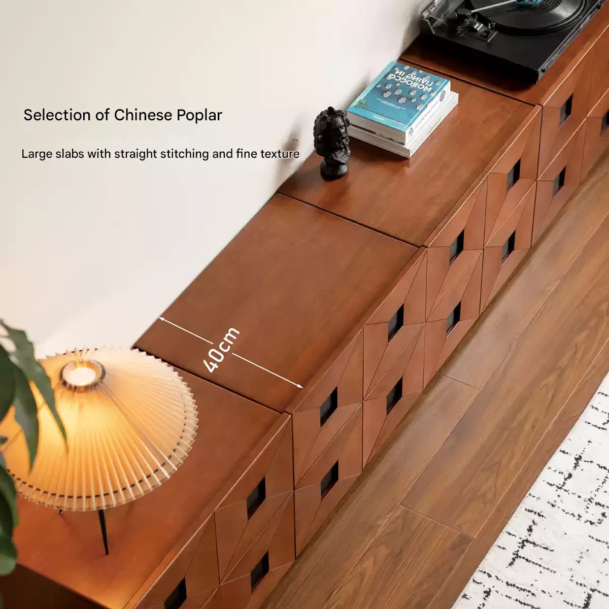 Poplar Solid Wood Ancient Style Module Combination Side Cabinet.