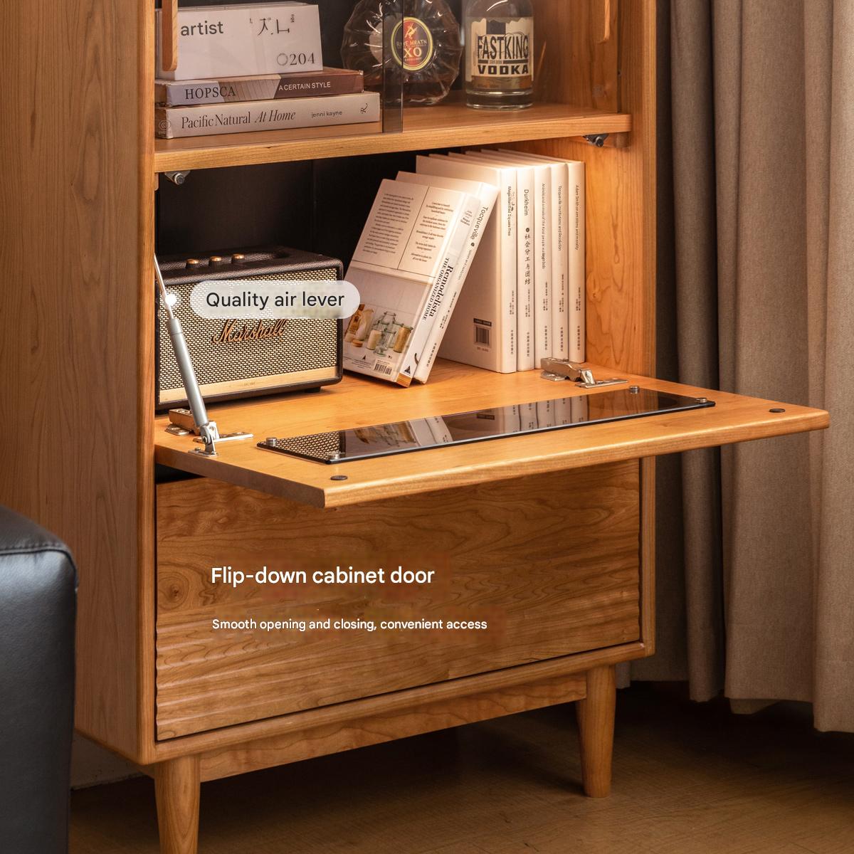 Cherry Solid Wood Retro Storage Side Cabinet