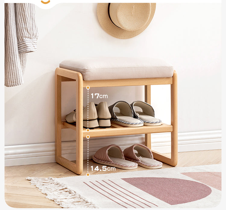 Beech Solid Wood Shoe Wearing Stool
