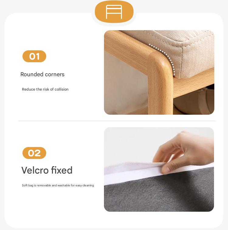 Beech Solid Wood Shoe Wearing Stool
