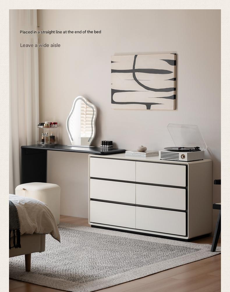 Rubber Solid Wood Rotating Modern Dressing Table.