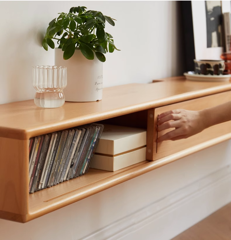 European Beech Solid Wood Modern TV Cabinet.