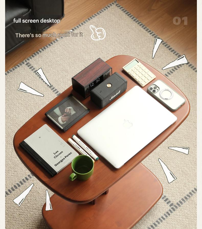 Poplar Solid Wood Mobile Ancient Style Table