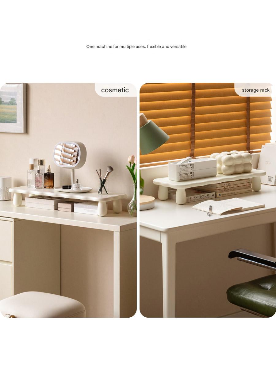 Birch Solid Wood Computer Elevated Desktop Storage Rack