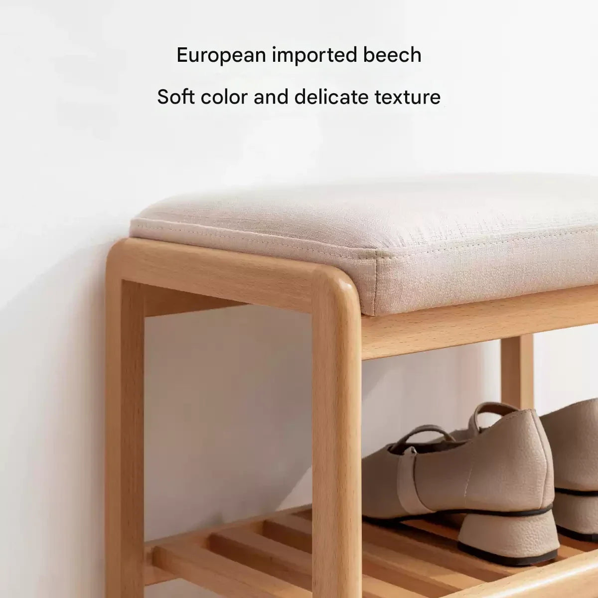 Beech Solid Wood Shoe Wearing Stool