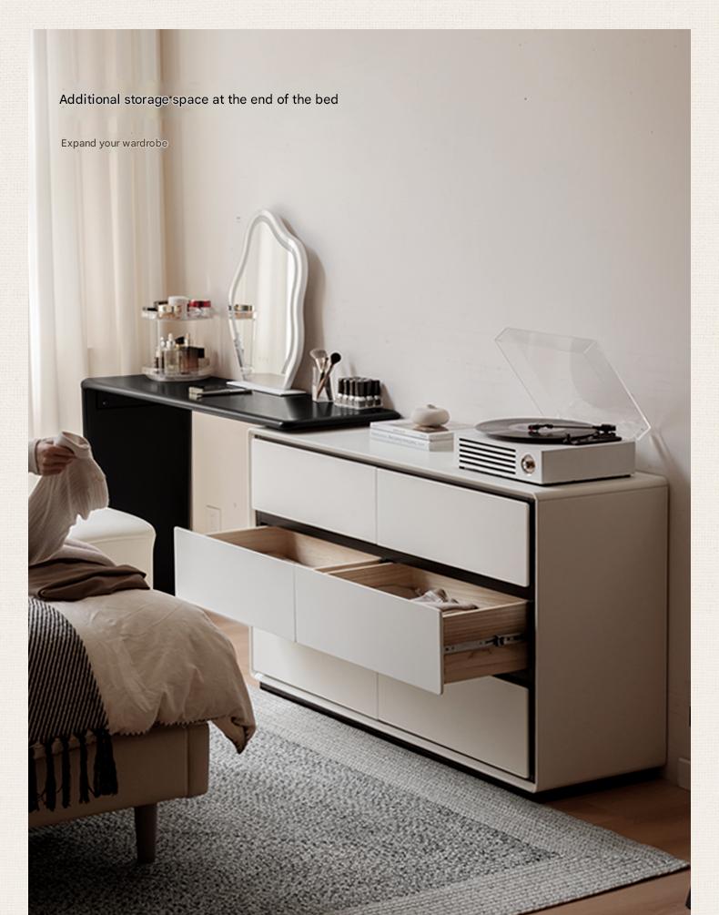 Rubber Solid Wood Rotating Modern Dressing Table.