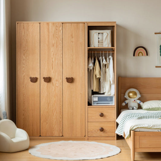 Oak Solid Wood Children's Wardrobe.