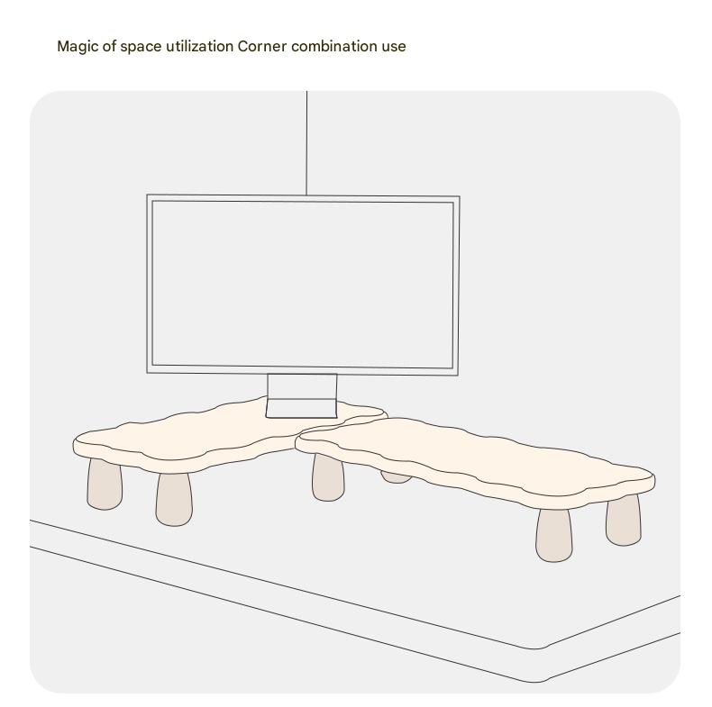 Birch Solid Wood Computer Elevated Desktop Storage Rack