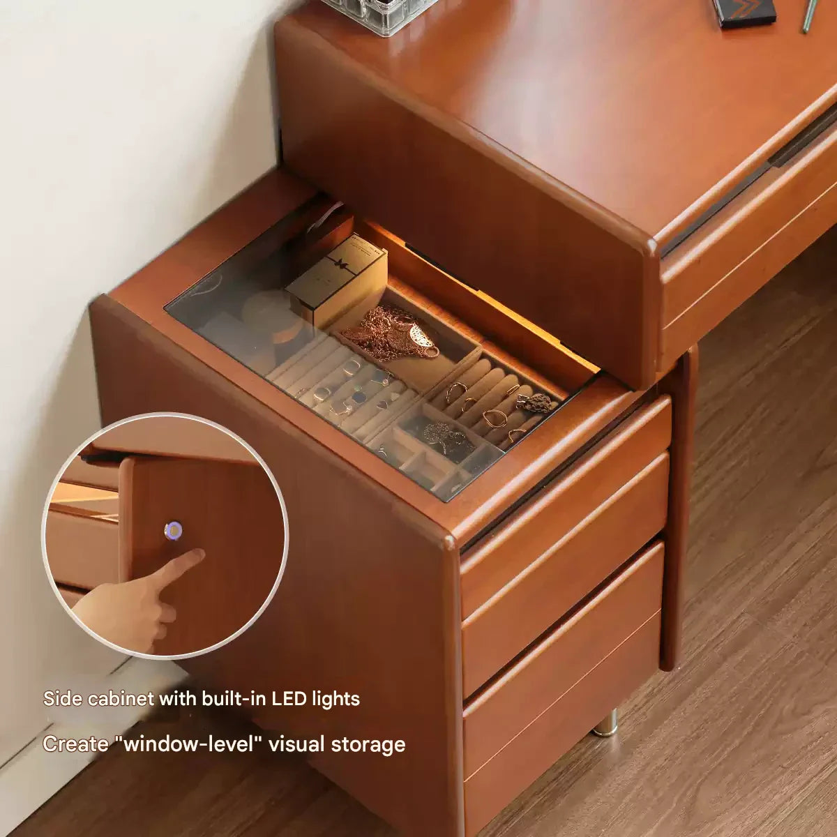 Poplar Solid Wood Bauhaus Multi Functional Dressing Table.