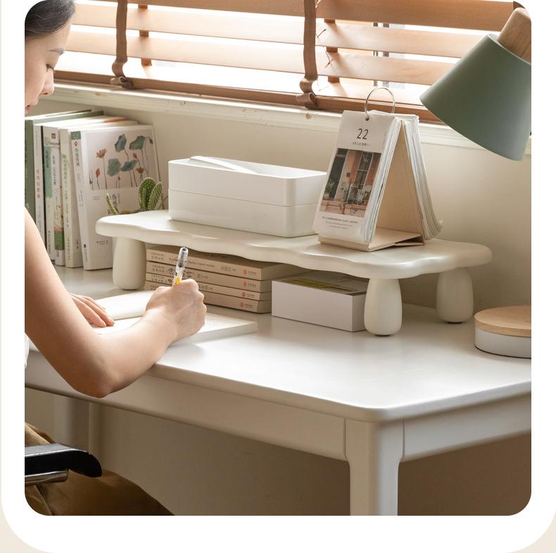 Birch Solid Wood Computer Elevated Desktop Storage Rack
