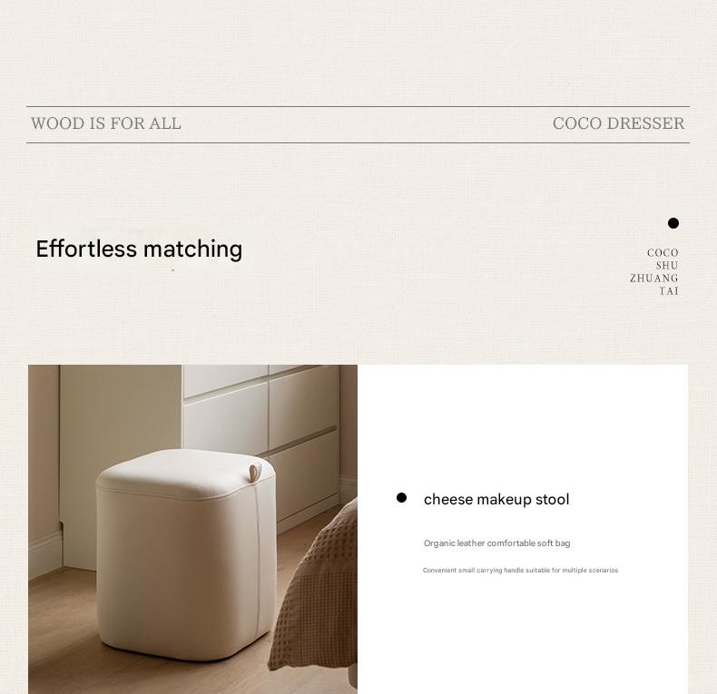 Rubber Solid Wood Rotating Modern Dressing Table.