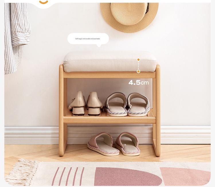 Beech Solid Wood Shoe Wearing Stool