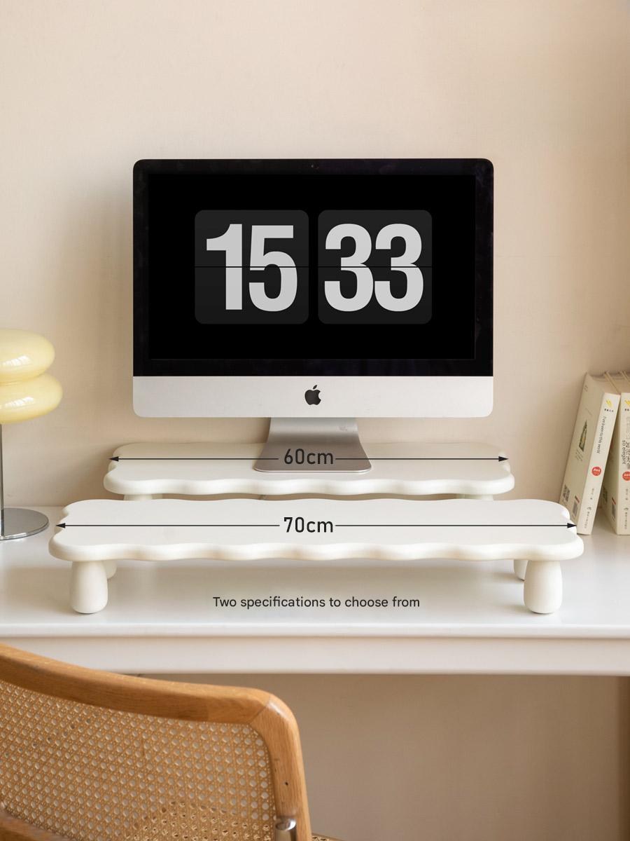 Birch Solid Wood Computer Elevated Desktop Storage Rack