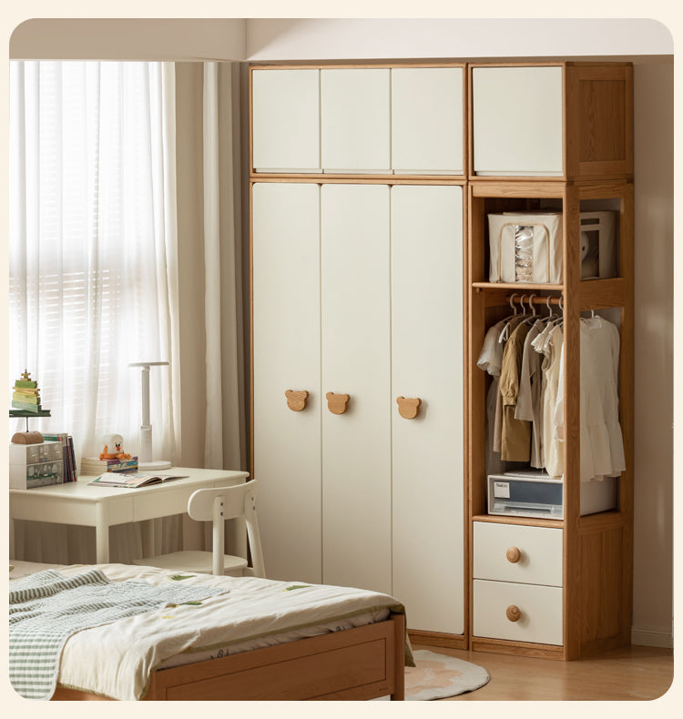 Oak Solid Wood Children's Wardrobe.