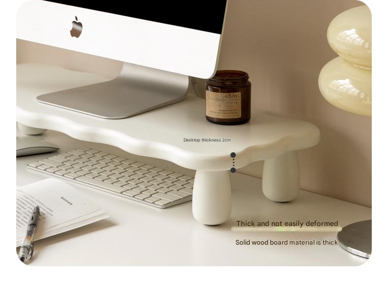 Birch Solid Wood Computer Elevated Desktop Storage Rack