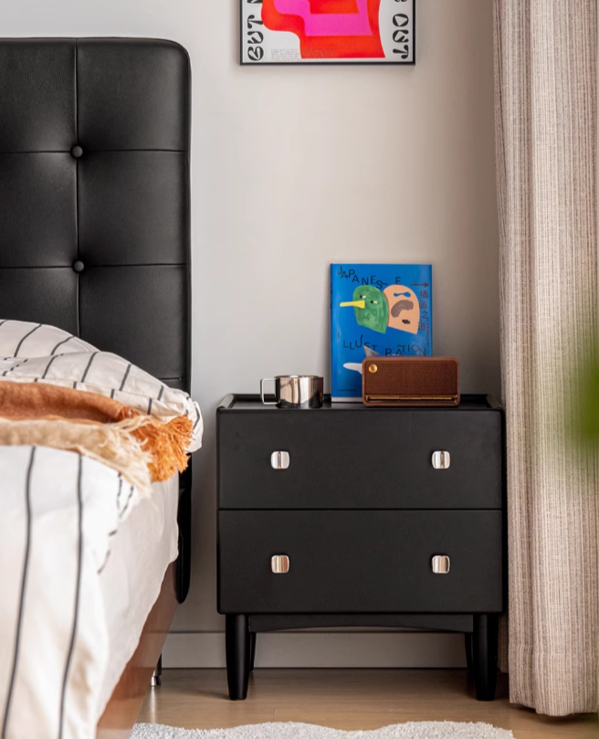 Rubber Solid Wood Classic Nightstand.