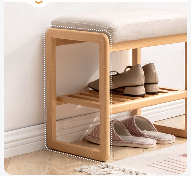 Beech Solid Wood Shoe Wearing Stool