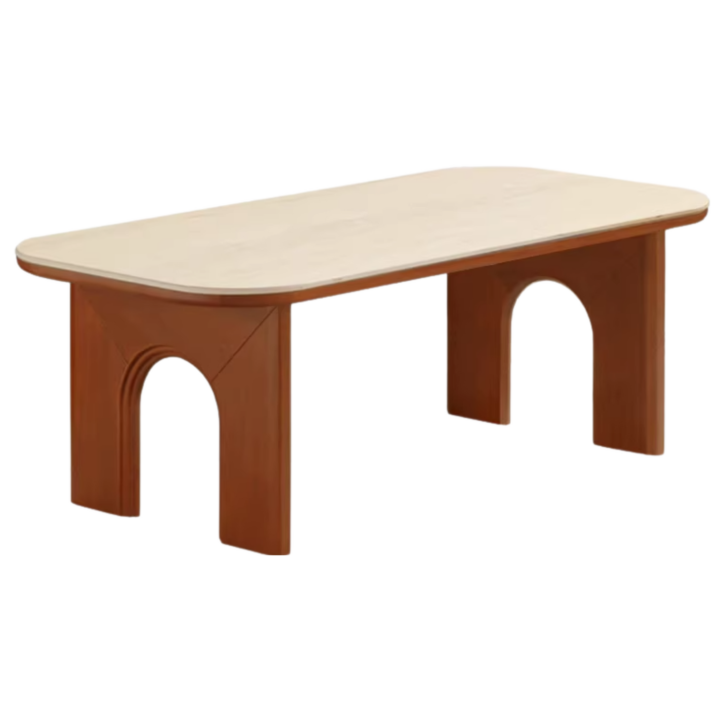 Tulip Solid Wood French Retro Rock Plate Coffee Table.