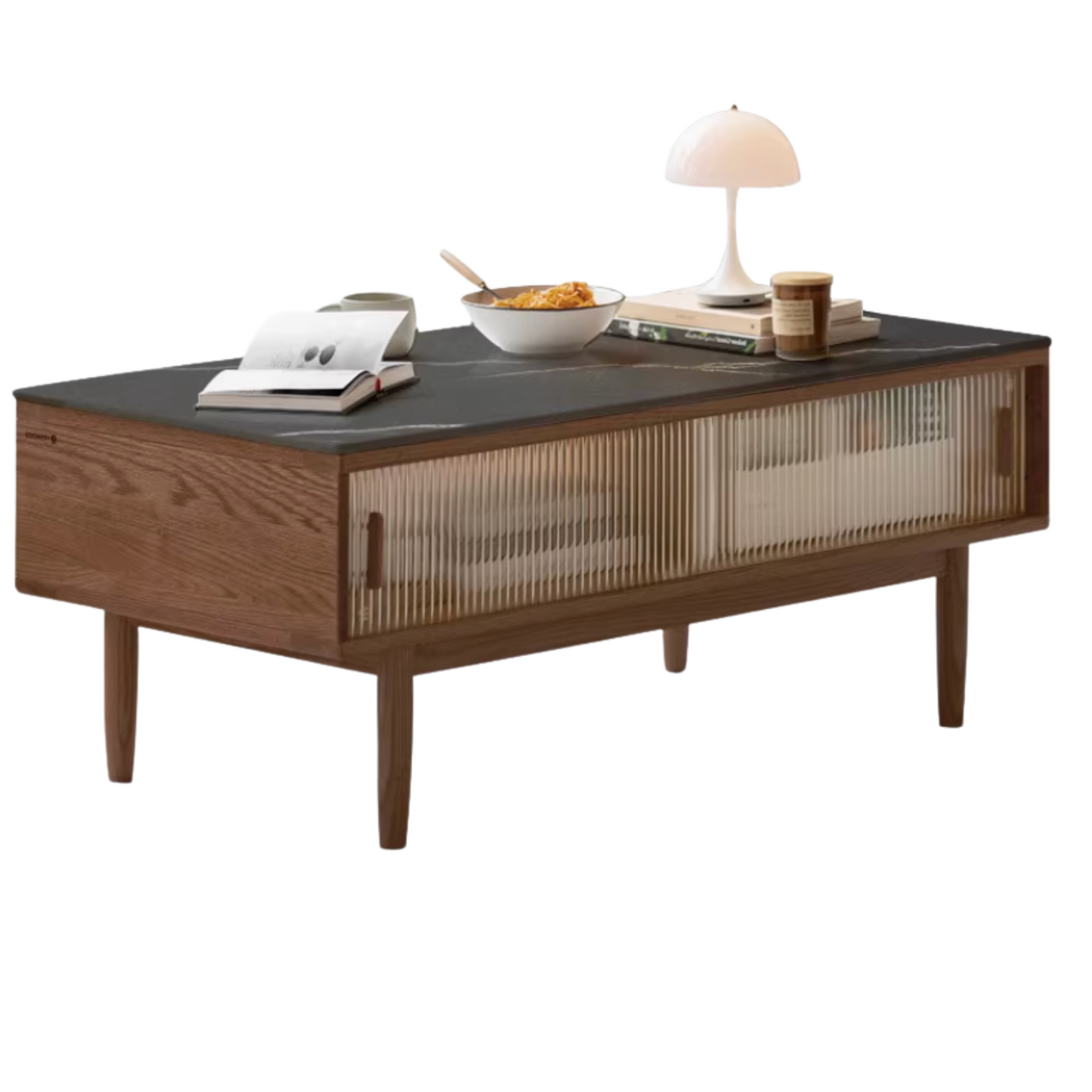 Oak, Solid Rubberwood, Black Walnut Solid Wood Modern Style Tea Table