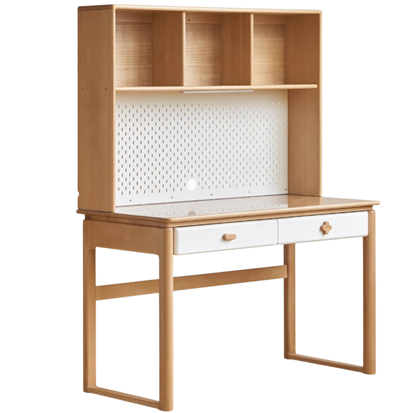 Beech Solid Wood Kids Learning Desk with Eye Protection Lamp