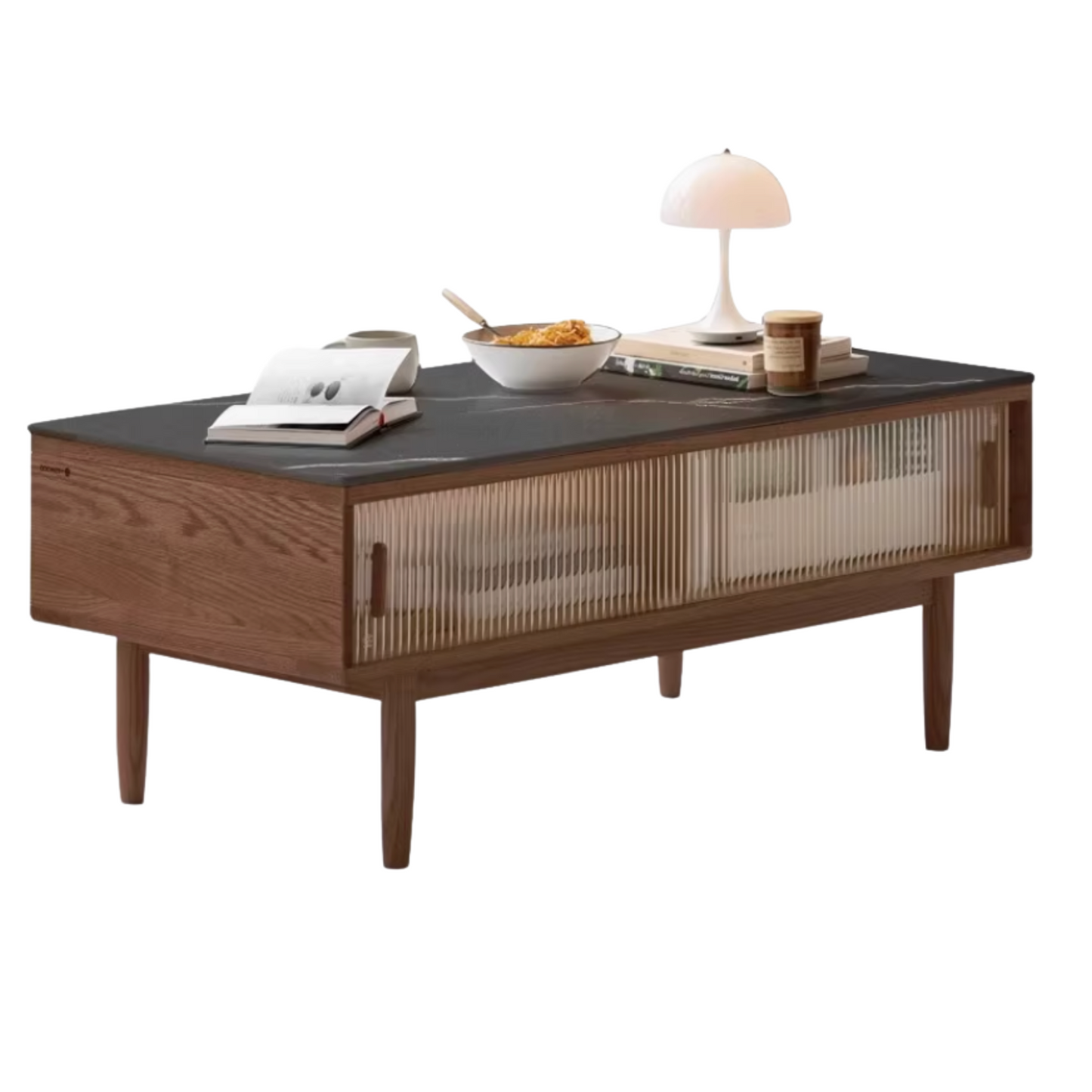 Oak, Solid Rubberwood, Black Walnut Solid Wood Modern Style Tea Table
