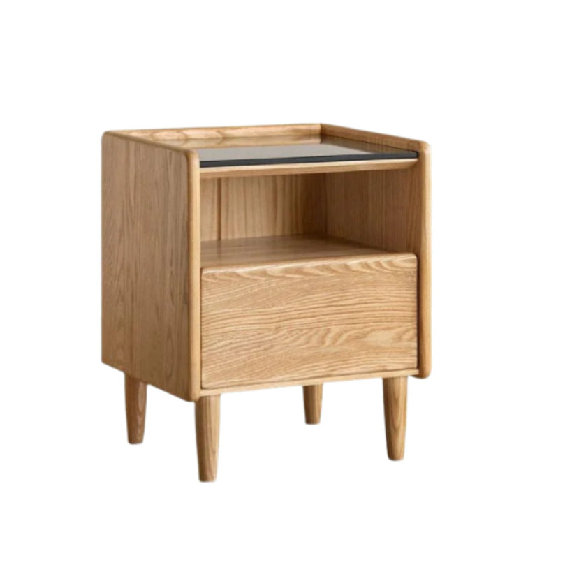 Ash, Cherry, Black walnut, Poplar, Solid Rubberwood Modern Nightstand.