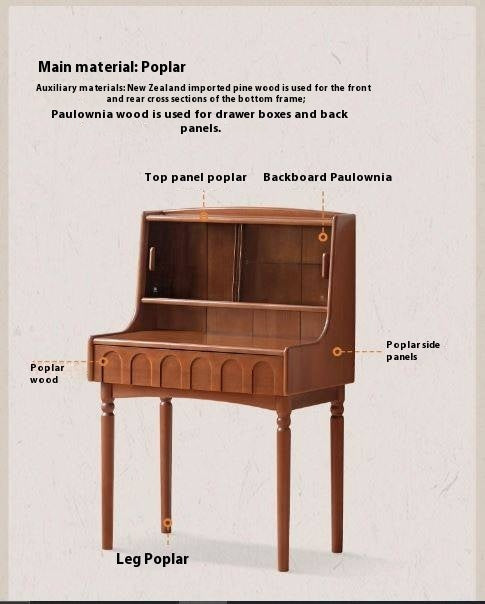 Poplar Solid Wood Multifunctional Makeup Table