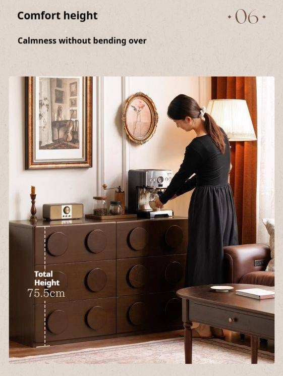 Poplar Solid Wood French Retro Style Bucket Cabinet