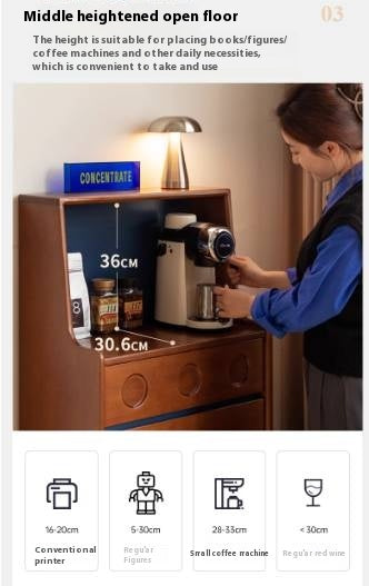 Poplar Solid Wood Middle-Age Edge Cabinet Storage