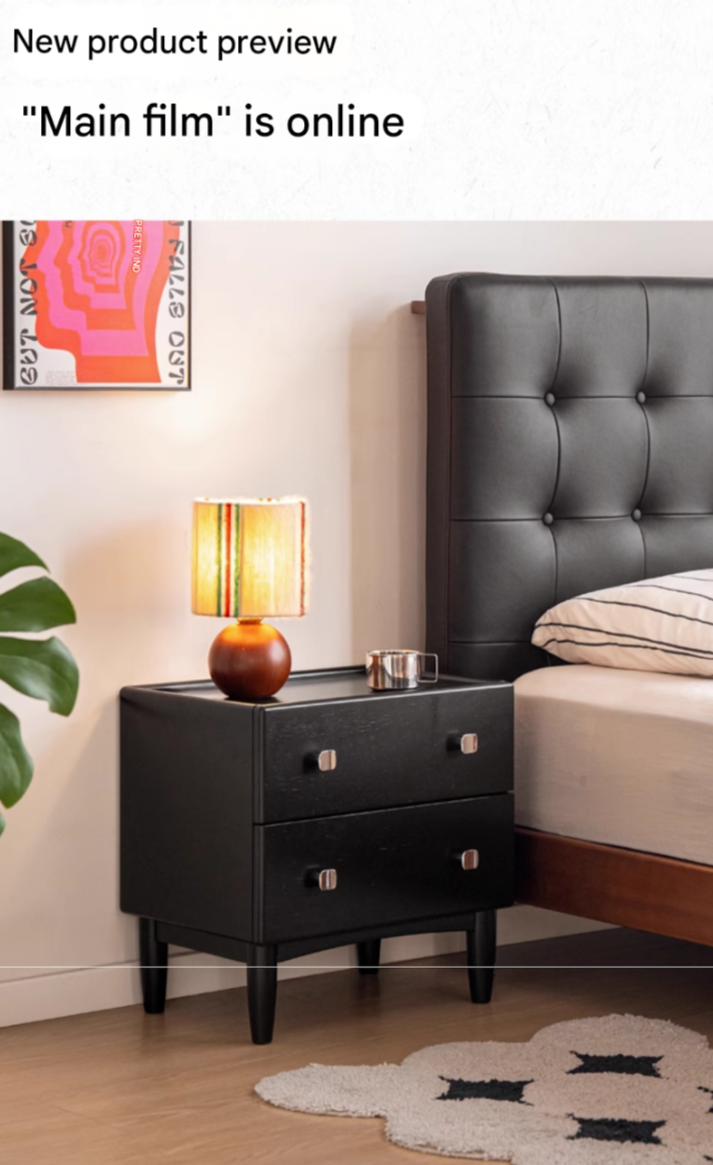 Rubber Solid Wood Classic Nightstand.