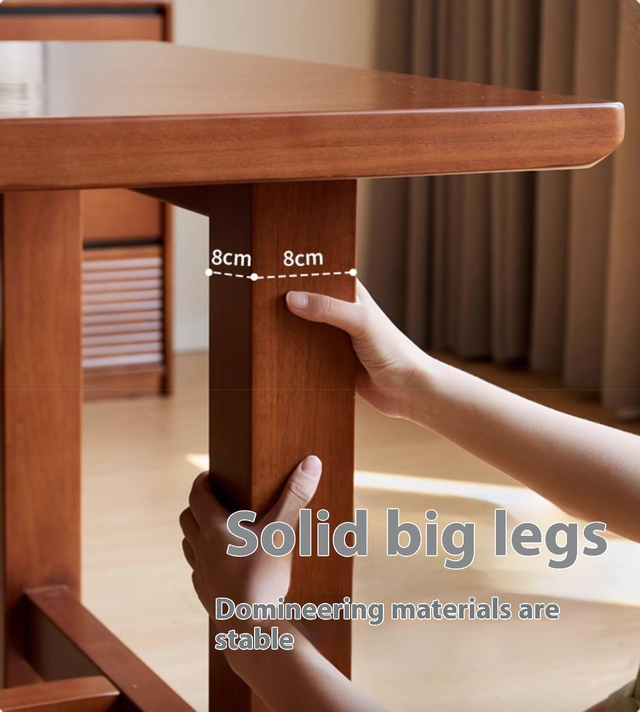 Poplar Solid Wood Mid Ancient Style Dining Table