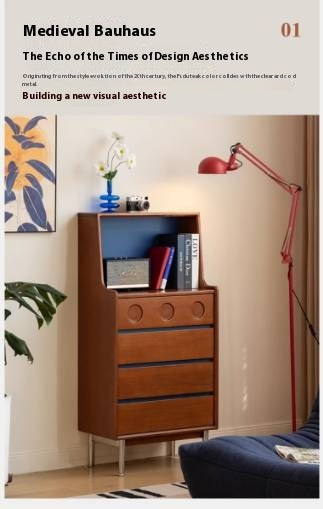 Poplar Solid Wood Middle-Age Edge Cabinet Storage